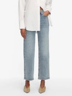 The Wide -- Hazy -Frame Clothing Store 2001889 HAZY WF25WSH029 WHT 4092 jeans front image