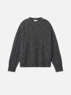 Chunky Cable Sweater -- Grey Melange