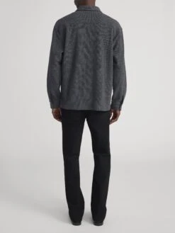 Waffle Textured Shirt -- Heather Grey -Frame Clothing Store MP26WSH025 HGRY 0405 shirt back image