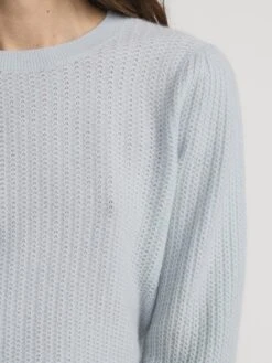 Chain Pointelle Sweater -- Sky Blue -Frame Clothing Store WP26KSW059 SKYB 3009889 SATR 2704 sweater front detail image